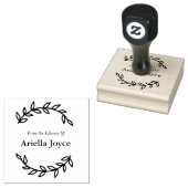 Bloemkrans uit de bibliotheek van ex libris boek rubberstempel (Gestempeld)