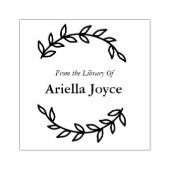 Bloemkrans uit de bibliotheek van ex libris boek rubberstempel (Afrduk)