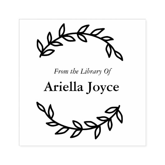 Bloemkrans uit de bibliotheek van ex libris boek rubberstempel (Afrduk)