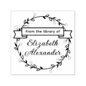 Bloemkrans van botanische bladeren #14B Ronde bibl Zelfinktende Stempel (Design)