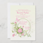 Bloemkrescent Moederdag Uitnodiging (Voorkant)