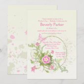 Bloemkrescent Moederdag Uitnodiging (Voorkant / Achterkant)