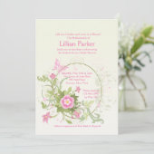 Bloemkrescerende uitnodiging (Staand voorkant)