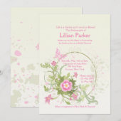 Bloemkrescerende uitnodiging (Voorkant / Achterkant)