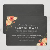 bloemkrijtbord | uitnodiging tot baby shower (Voorkant / Achterkant)