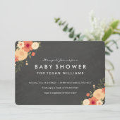 bloemkrijtbord | uitnodiging tot baby shower (Staand voorkant)