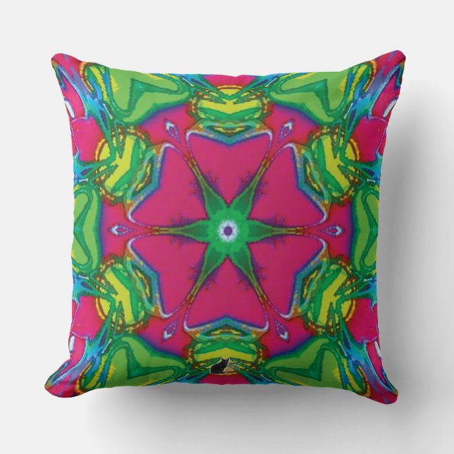 Bloemkroon Kaleidoscoop Kussen (Voorkant)