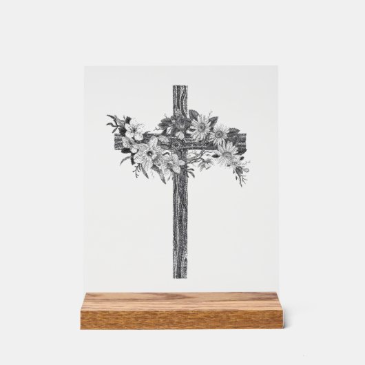 Bloemkruis Acrylaat Bord (Voorkant)