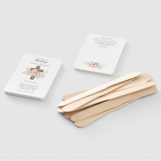 Bloemkruis BAUTIZO Doop Baptism Programma Handwaaier (Niet-gemonteerd)