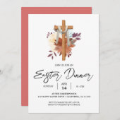 bloemkruis Christelijke lente Pasendiner Kaart (Voorkant / Achterkant)