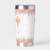 Bloemkruis gelovig geschenk geïsoleerde drinkbeker (Voorkant)