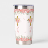 Bloemkruis gelovig geschenk geïsoleerde drinkbeker (Rechts)