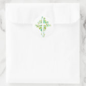 Bloemkruis Klassieke Ronde Sticker (Tas)