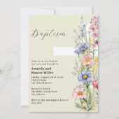 Bloemkruis meisje jongen tweeling roze blauw Doops Kaart (Voorkant)