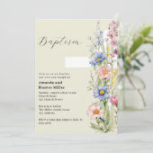 Bloemkruis meisje jongen tweeling roze blauw Doops Kaart (Staand voorkant)