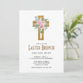 Bloemkruis Pasen Brunch Uitnodiging (Staand voorkant)