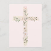 Bloemkruis religieuze gebeurtenis briefkaart (Voorkant)