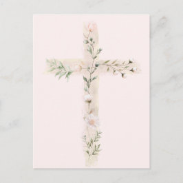 Bloemkruis religieuze gebeurtenis briefkaart