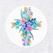 Bloemkruis strijklabels labels (Design 1)