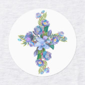 Bloemkruis strijklabels labels (Design 2)