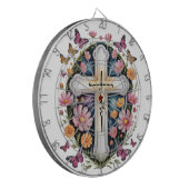 Bloemkruis van het geloof dartbord (Voorkant Links)