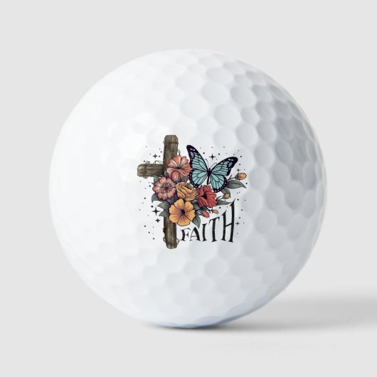 Bloemkruis van het geloof golfballen (Voorkant)