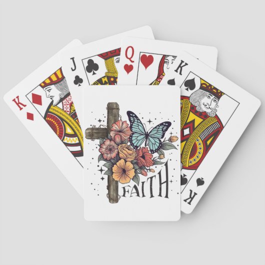 Bloemkruis van het geloof pokerkaarten (Achterkant)