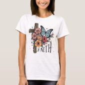 Bloemkruis van het geloof t-shirt (Voorkant)