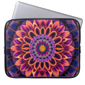 Bloemkunst in regenboog fractale stijl laptop sleeve (Voorkant)