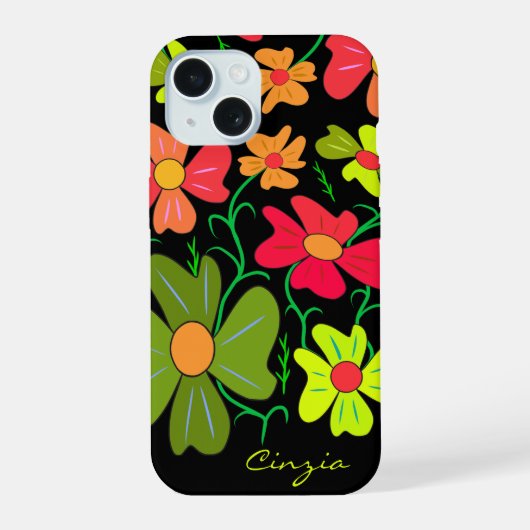 Bloemkunst iPhone 15 Case (Achterkant)