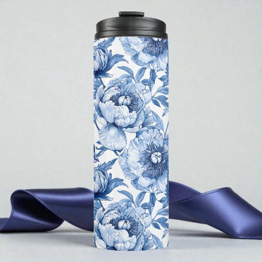 Bloemkunst Nieuw-Art Porselein Bloem Blauw Botanis Thermosbeker