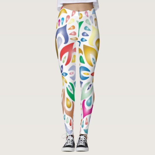 Bloemkunst patroon vol leggings (Voorkant)
