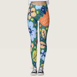 Bloemkunst patroon vol leggings