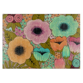 Bloemkunst schilderij Bloemen Kunstenaar Pip Gerar Snijplank