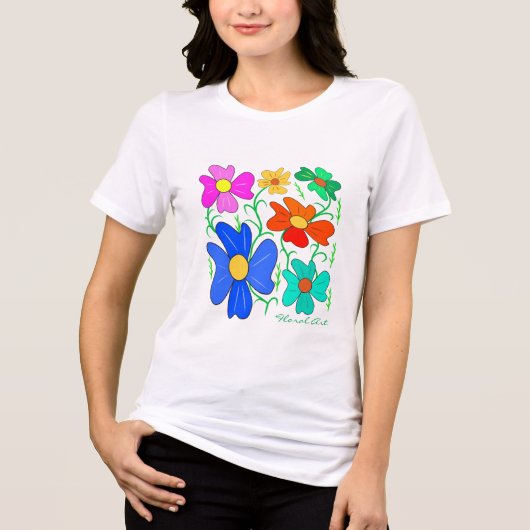 Bloemkunst Tri-Blend Shirt (Voorkant)
