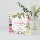 Bloemkunst verjaardag kaart (Staand voorkant)