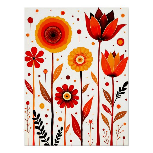 Bloemkunst witte achtergrond muur kunst perfect poster (Voorkant)