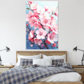 Bloemkunstwerk 001 sakura canvas afdruk (Insitu (Slaapkamer))