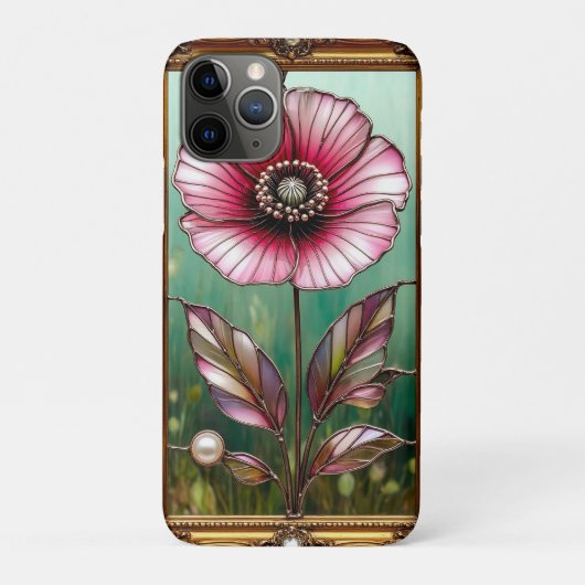 Bloemkunstwerk in elegante gouden lijst Case-Mate iPhone case (Achterkant)