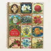 bloemkurketiketten: Floral Gold Planner (Voorkant)