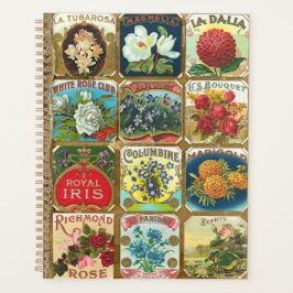 bloemkurketiketten: Floral Gold Planner