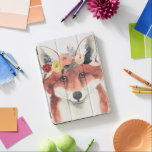 Bloemkweekforestvos iPad Pro Cover<br><div class="desc">Deze waterverf print bevat een zacht portret van een vossenvel met een bloemkroon | Door Grace Popp</div>
