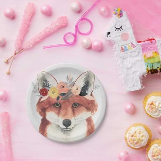 Bloemkweekforestvos Papieren Bordje (Feest)