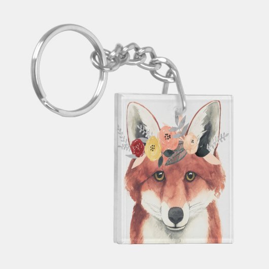 Bloemkweekforestvos Sleutelhanger (Voorkant Links)