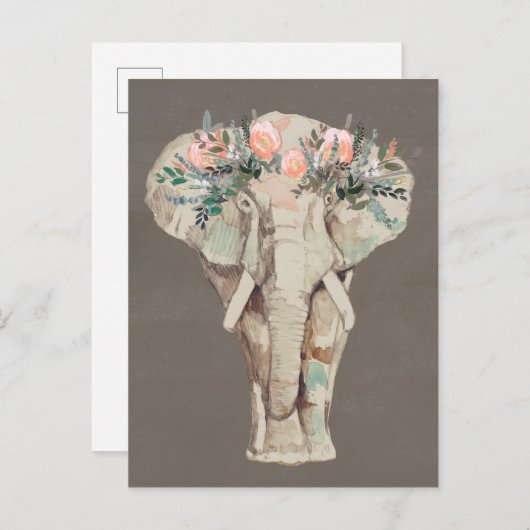 Bloemkweekolifant II Briefkaart (Voorkant / Achterkant)