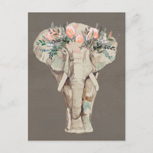 Bloemkweekolifant II Briefkaart (Voorkant)