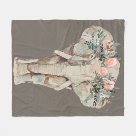 Bloemkweekolifant II Fleece Deken (Voorkant (Horizontaal))