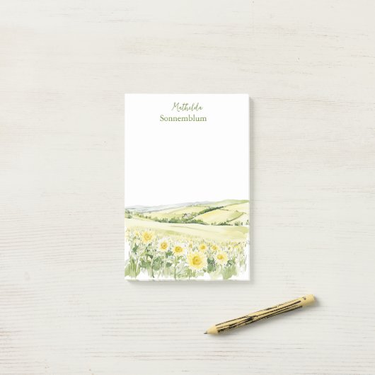 Bloemlandschap weiland post-it® notes (Op bureau)