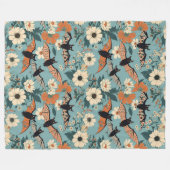 Bloemlappendeken Halloween Vleermuizen & Bloemen Fleece Deken (Voorkant (Horizontaal))