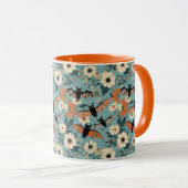 Bloemlappendeken Halloween Vleermuizen & Bloemen Mok (Voorkant rechts)